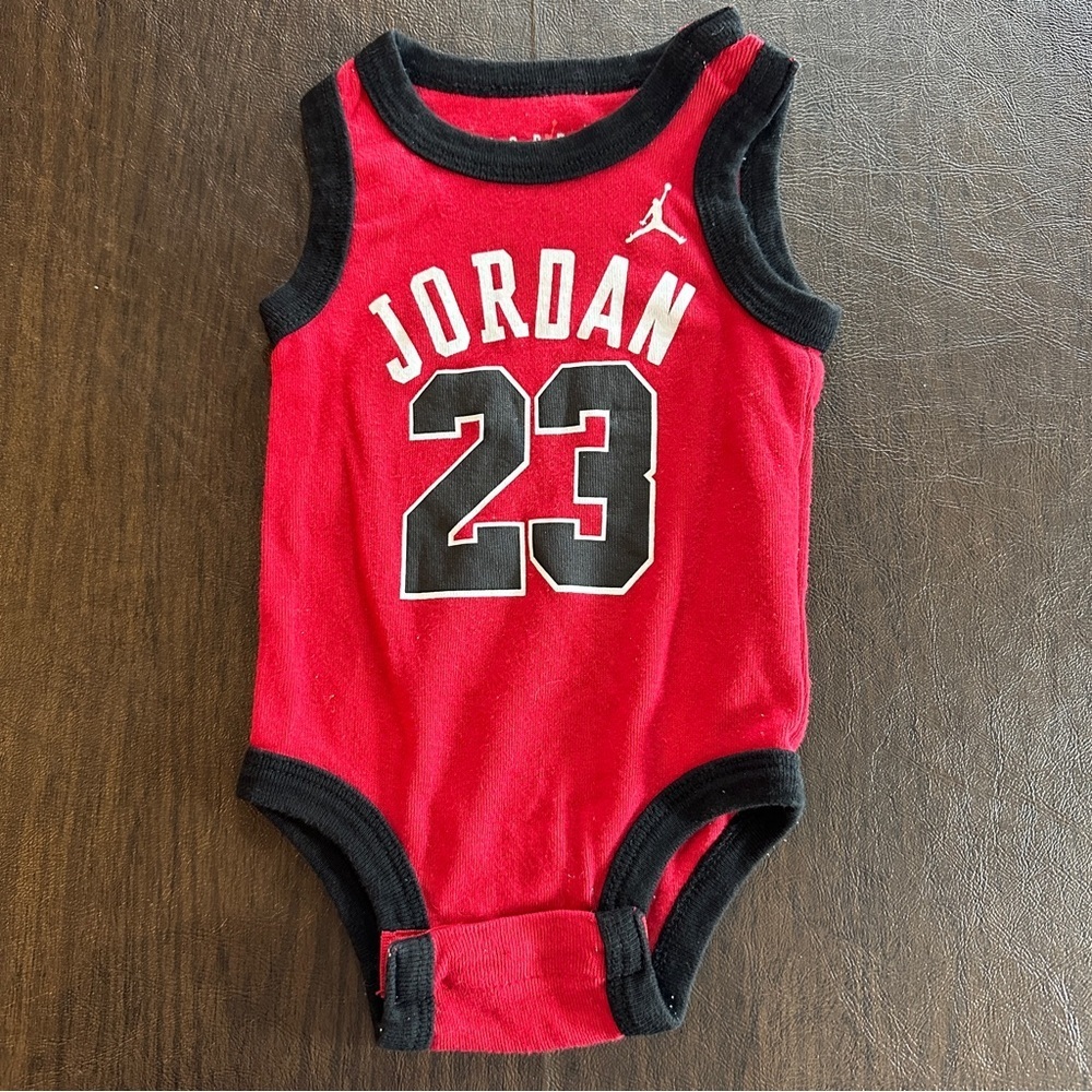 Jordan Michael Jordan 23 Red Baby Onesie Sz 6 M